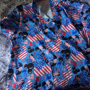 Patriotic Mickey Mouse Print Shirt